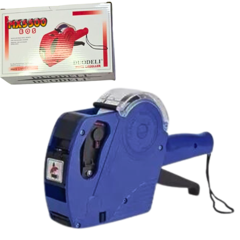 etiquetadora de precio azul