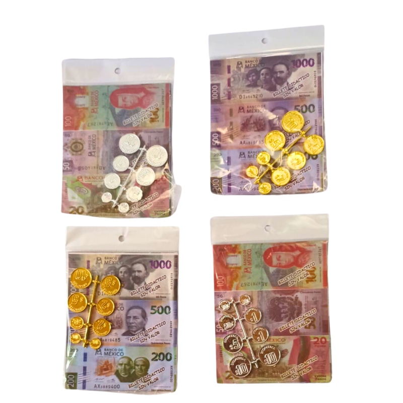 billetes y monedas de juguete