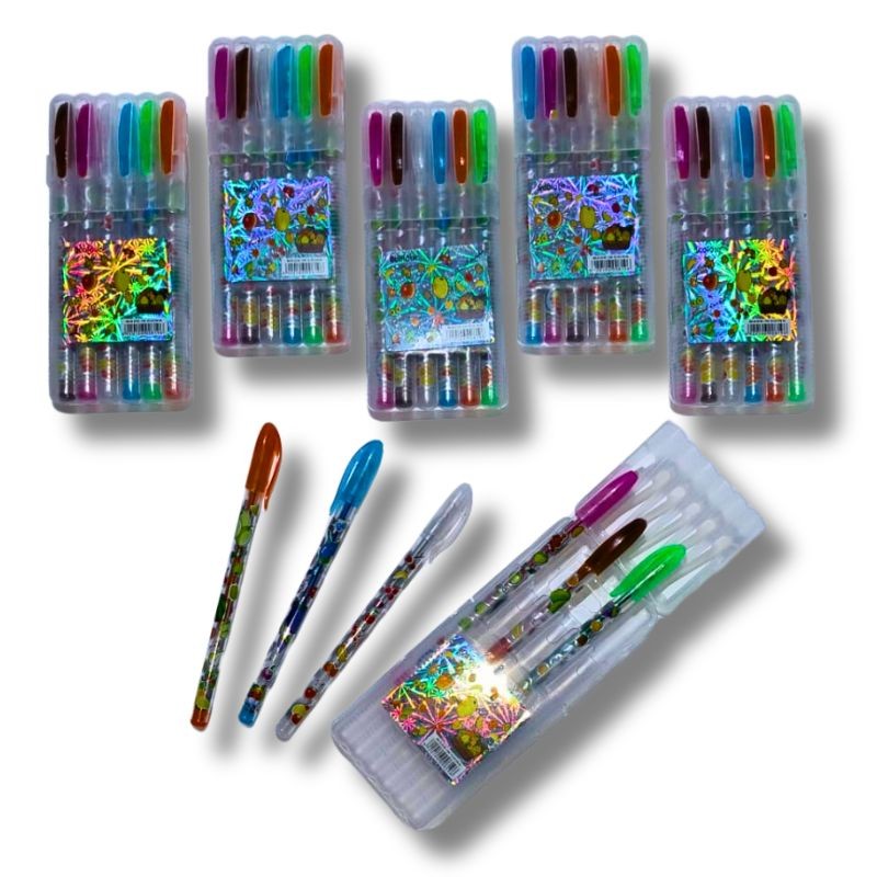 Plumas de colores con tinta de gel