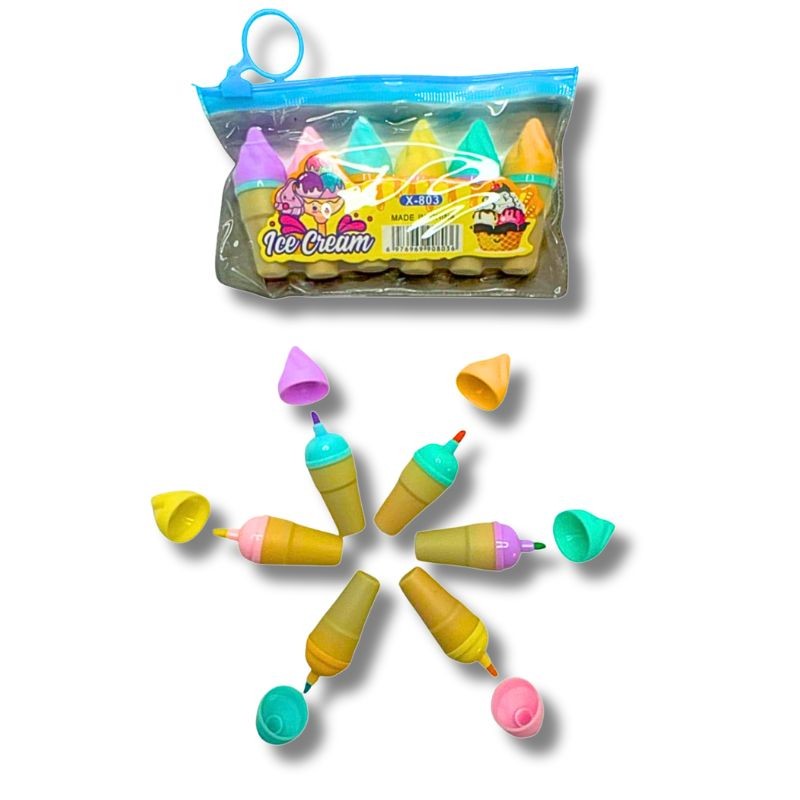 Marcatextos en Forma de Helado - Set de 6