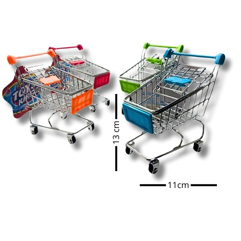 Mini Carrito de Compras Metálico - Decoración y Juguete
