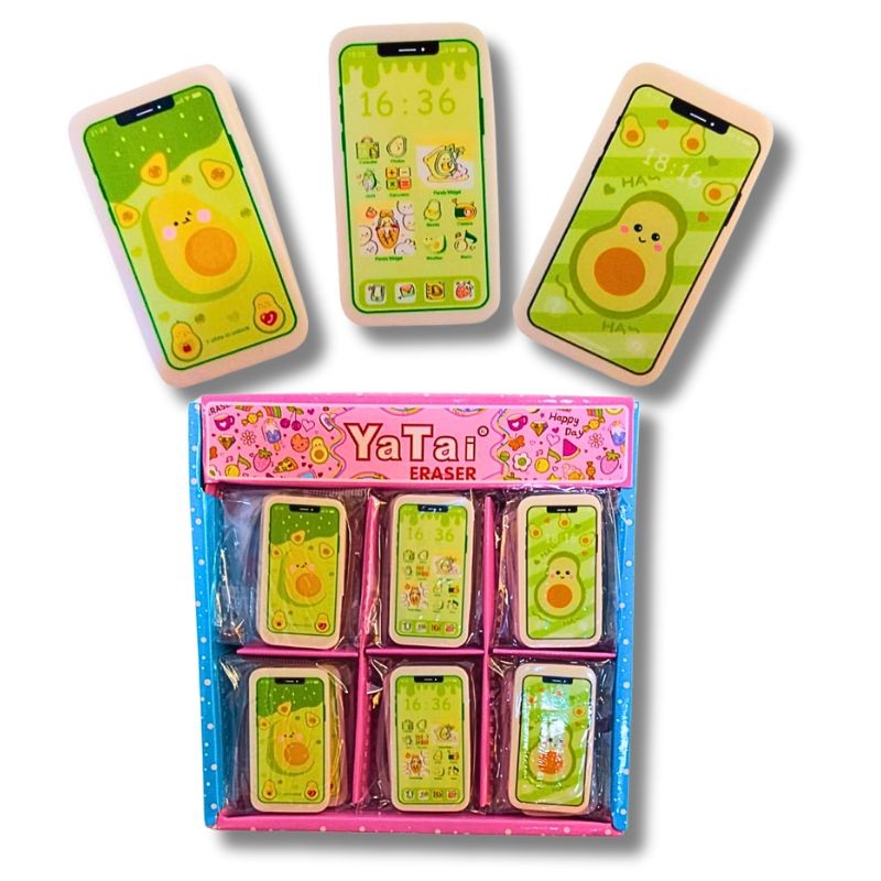 Goma de Borrar Celular Aguacate – Pack de 30