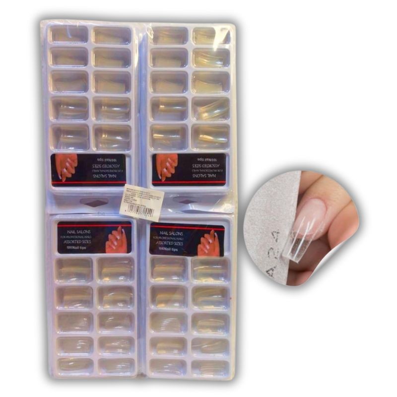 Tips de uñas de diferentes tamaños