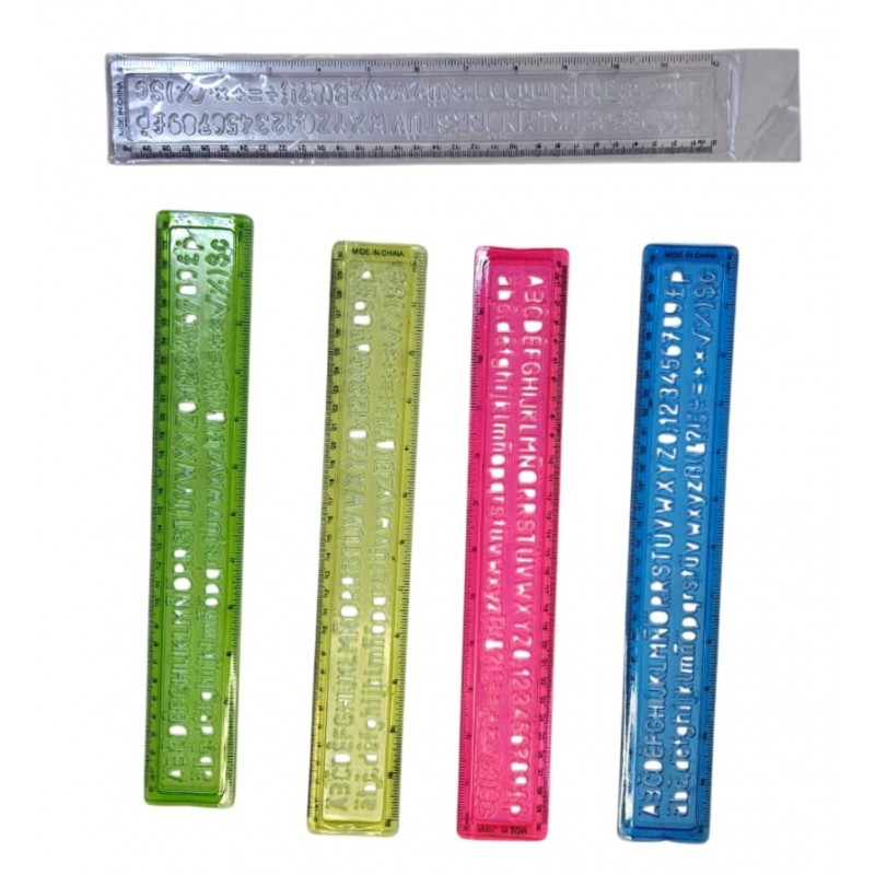 Regla con letras y numeros