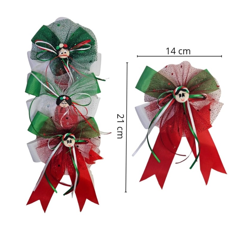 moño con muñeca tricolor