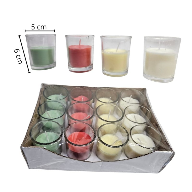 vela aromatica con vaso