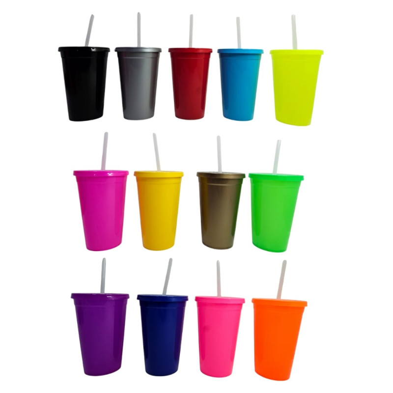 vaso de plastico con popote