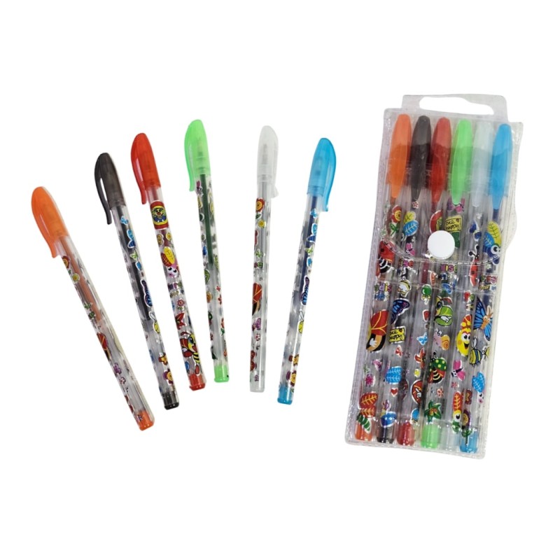 plumas de gel de colores