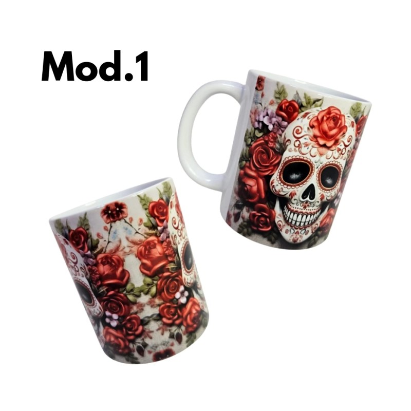 taza sublimada calavera
