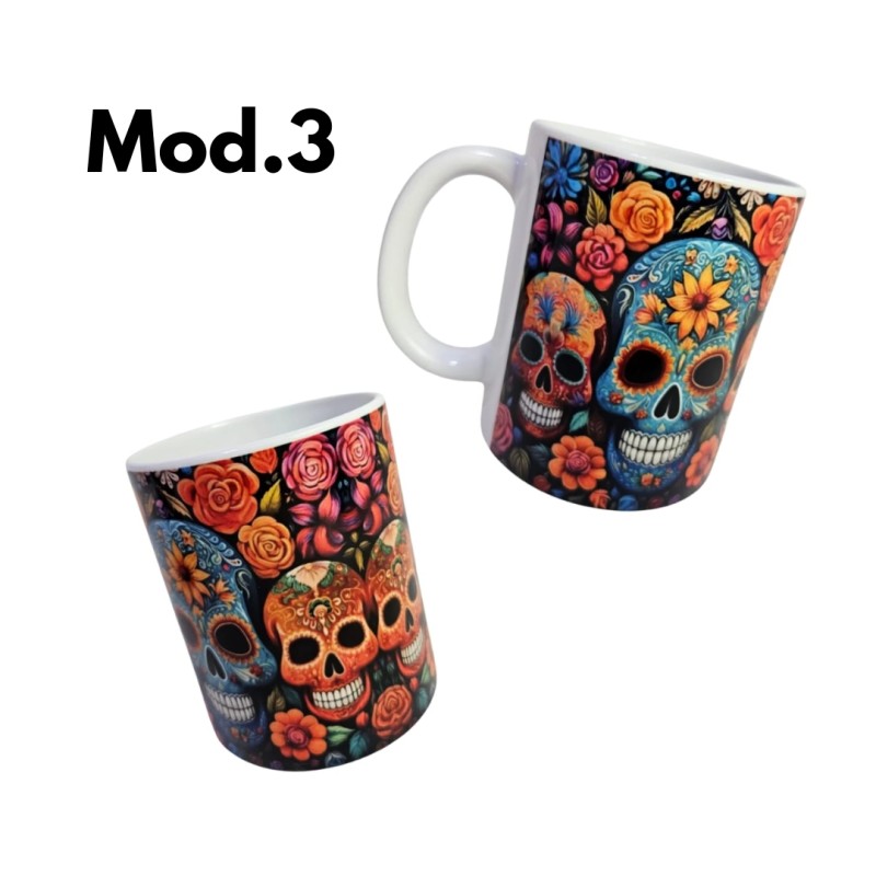 taza sublimada calavera
