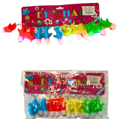 llavero de avión de colores con luz