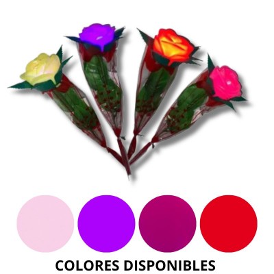 rosa artificial con luz