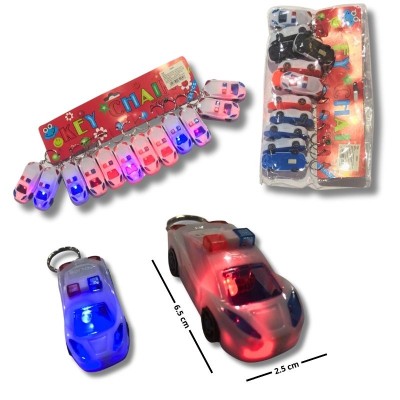 llavero con luz en forma de patrulla