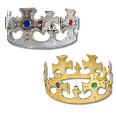 coronas de rey doradas y plateadas