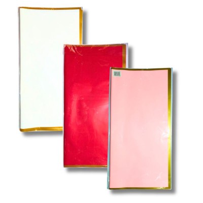 Set de Papel Coreano con Borde Dorado (20 Pliegos)