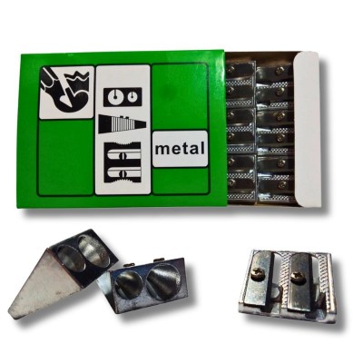 Caja de 12 Sacapuntas de Metal Doble