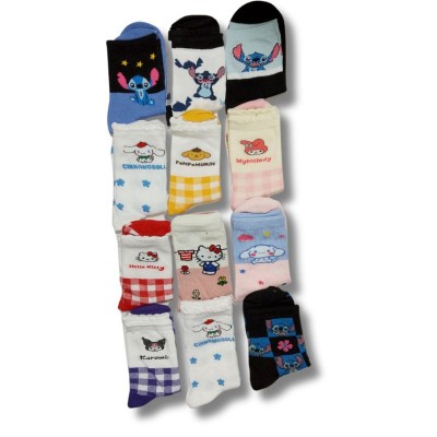 Calcetines Personajes Unisex Paquete 12 Pares