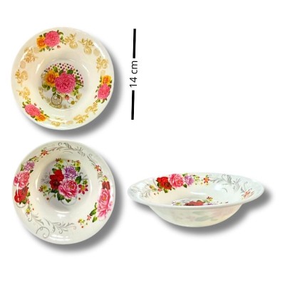 Elegante Tazón de Flores en Melamina