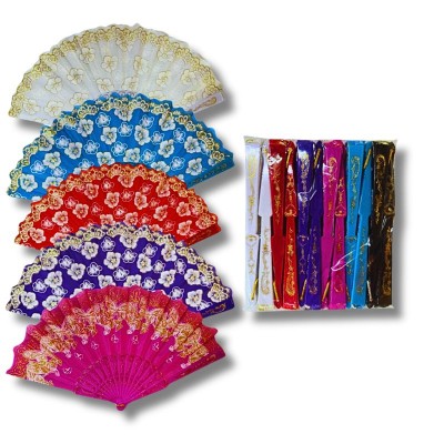 Paquete 12 Abanicos Color Oro