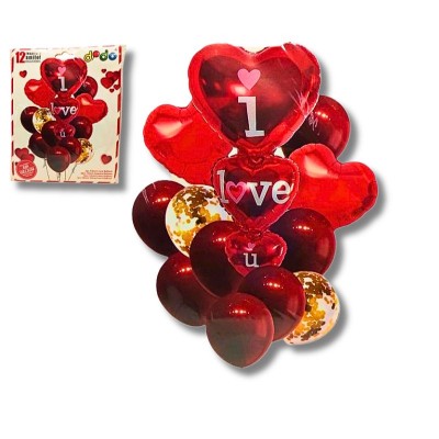 Globos Románticos con Sonrisas (12 Piezas)