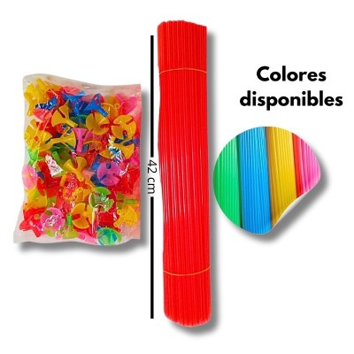Sujetador de Globos con Popote – Multicolor