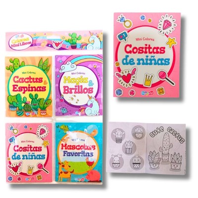 Mini Libros de Colorear Cactus – 4 Piezas