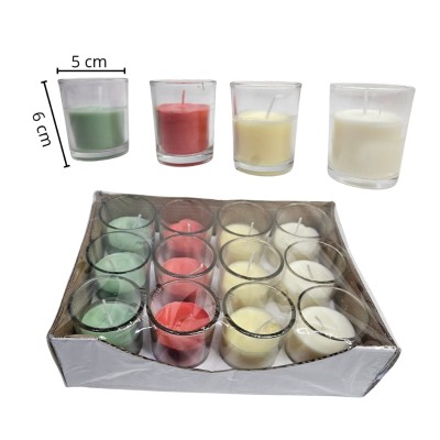 vela aromatica con vaso