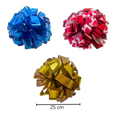 Moño grande para regalos 25 cm - adorno llamativo y colorido