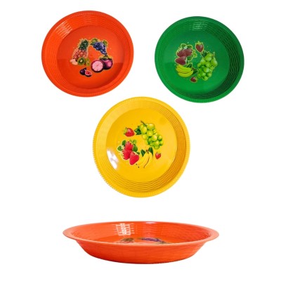Platos ratan de colores