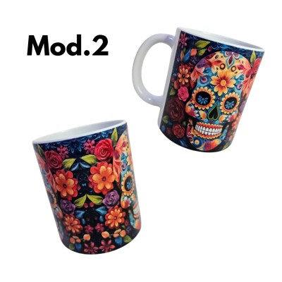 taza sublimada calavera
